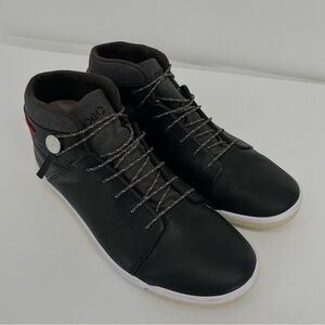 PLAE Men’s Waterproof High Top Sneaker Size 10 Black Leather Minimalist Techwear